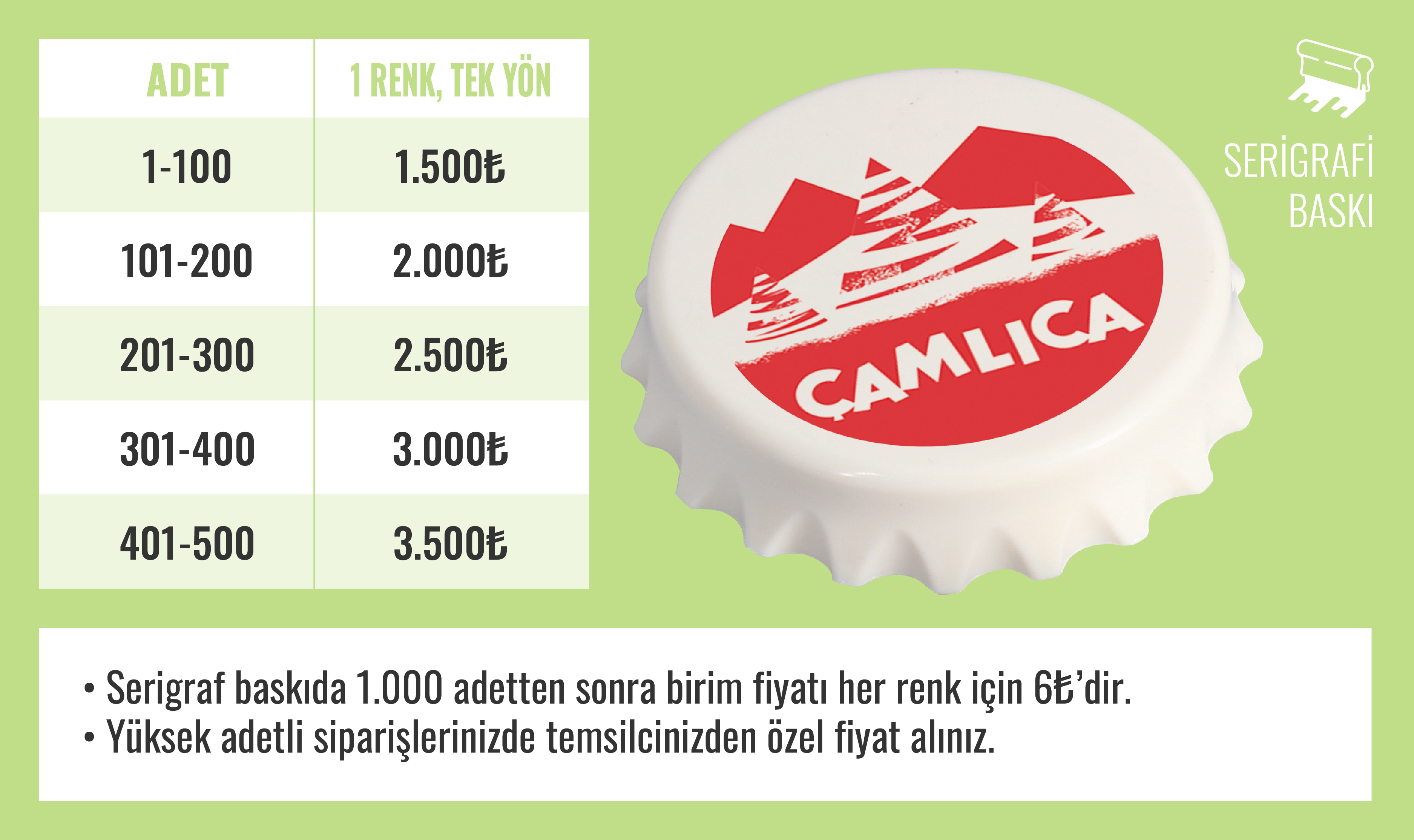 Serigrafi Baskı fiyat tablosu