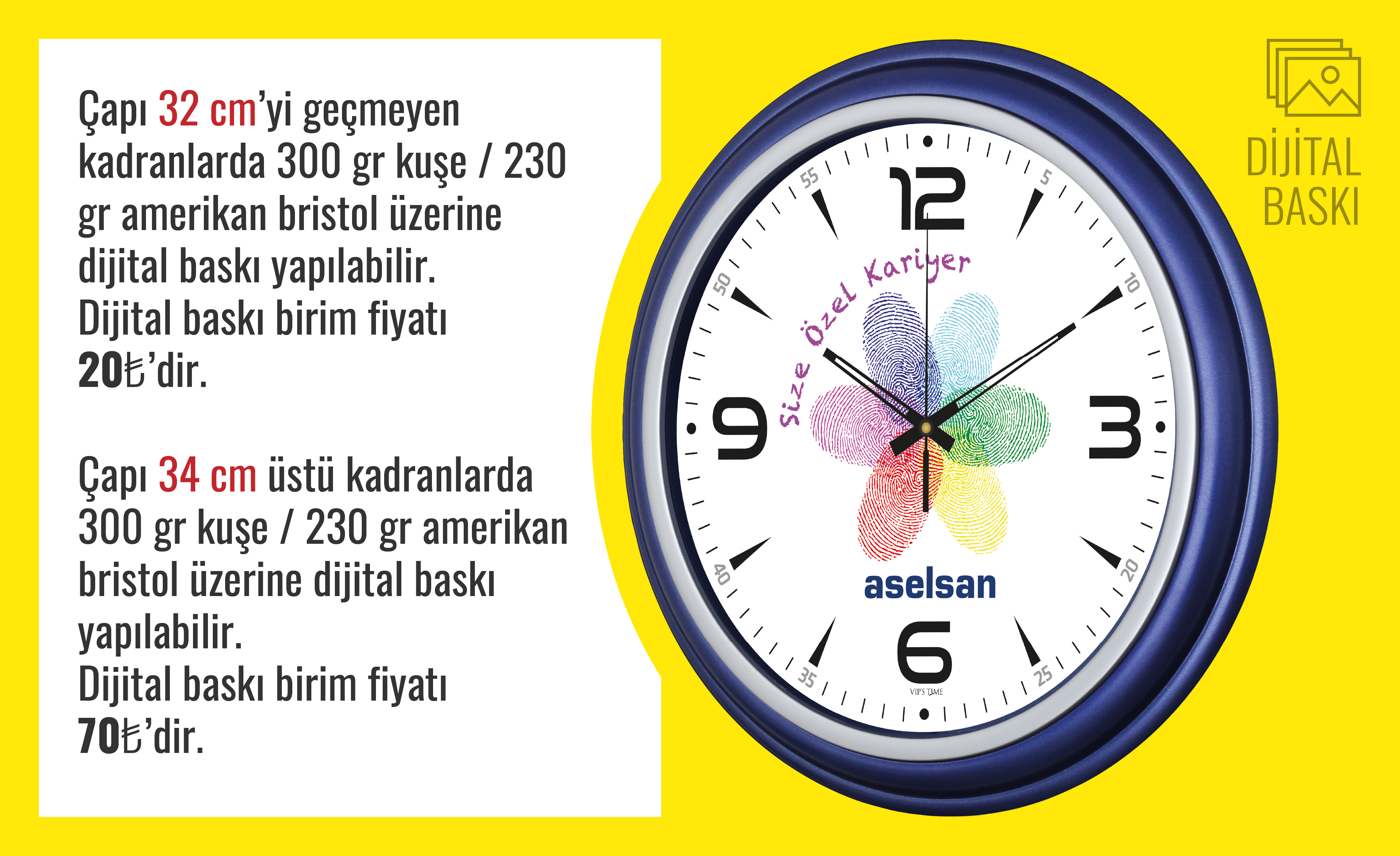 Dijital Baskı fiyat tablosu